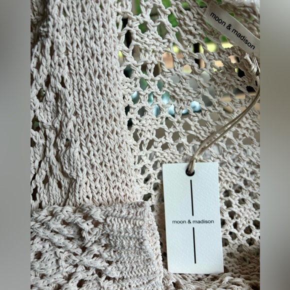Moon & Madison Open Knit Cardigan in Oatmeal. Size XS. NWT - Picture 5 of 8